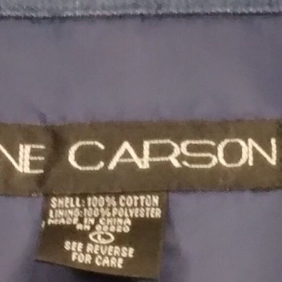 Anne Carson | Blue Denim Embroidered Sleeveless Top Palm Tree | Size L - Picture 7 of 7